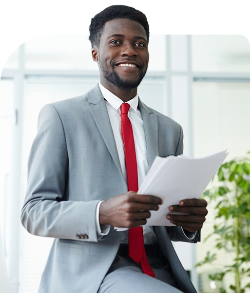 Professional man holding documents