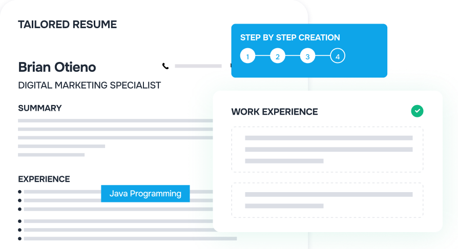 Tailored resume preview